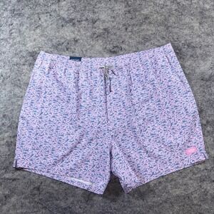 New AFTCO Swim Trunks Men's 2XL Pink & Blue Floral Fish Lined Sailboat Quick Dry